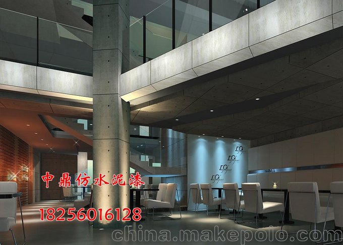 仿清水混凝土漆施工 服裝店水泥漆效果 企業(yè)復古清水漆施工展示圖片