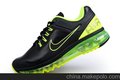 Nike air max 2013耐克全掌气垫黑绿皮面男鞋