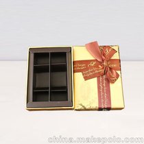 6格巧克力盒 烫金纸盒 情人节日礼品盒 天地盖 金色巧克力盒