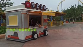 广场饮品售卖亭 步行街移动小卖部 商业街餐饮商品花车商铺