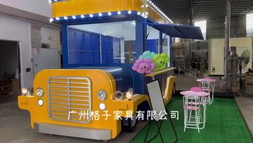 夜市美食街步行街街景 街边老爷车造型餐车售卖车售货车 广州厂家