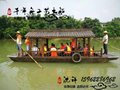 云南竹亭木船 青瓦画舫 亭子画舫船 单篷观光木船 双篷电动游船
