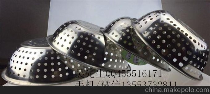 不銹鋼米篩30-60cm無磁加厚沖孔漏盆瀝水洗米盆廠家直銷圖片