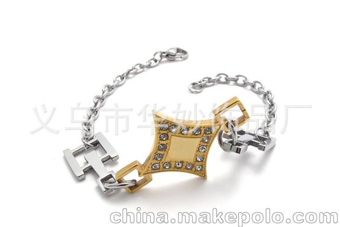 鈦鋼手鏈 不銹鋼山茶花手鏈 歐美首飾 商場(chǎng)專(zhuān)柜品質(zhì)飾品 批發(fā)圖片