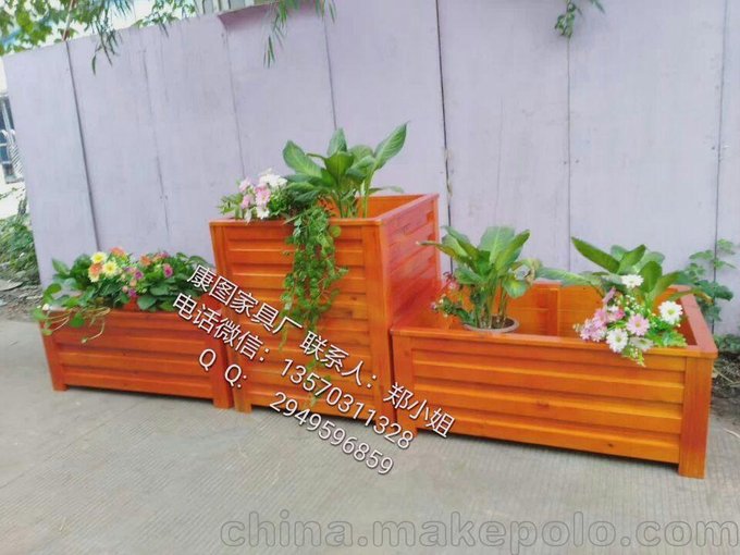防腐木樹池花箱 防腐木花箱戶外家具定制加工廠家圖片