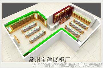 邳州定做新款药店展柜 钢木药店展示柜制作厂家 双面中岛货架定做