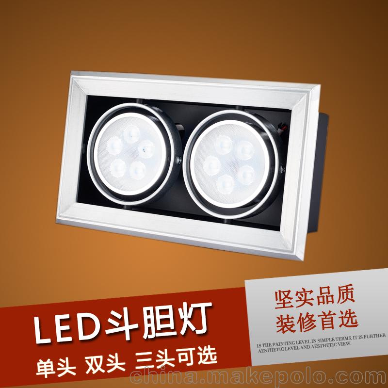 led斗膽燈單頭雙頭三頭格柵燈超市商場服裝店cob天花射燈豆膽燈