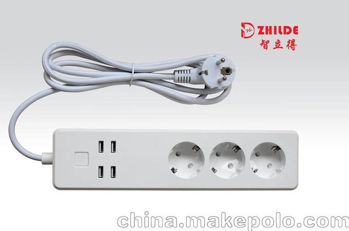 歐標(biāo)智能排插 etl 帶usb充電接口防雷防浪涌 歐規(guī)排插板 接線板圖片