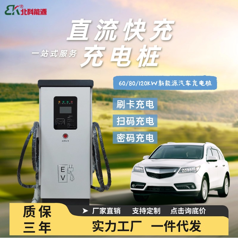新能源電動汽車快充充電樁站直流雙槍120KW商用運營建站