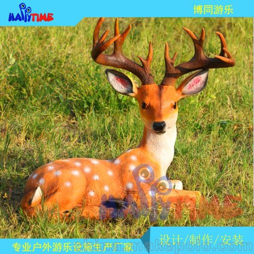 戶外動物梅花鹿雕塑擺件 園林景觀花園庭院樹脂玻璃鋼裝飾小品圖片