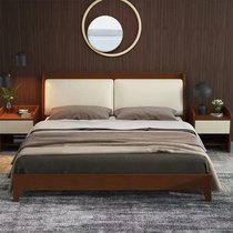 实木床 经济型北欧简约储物床 现代日式橡木双人床