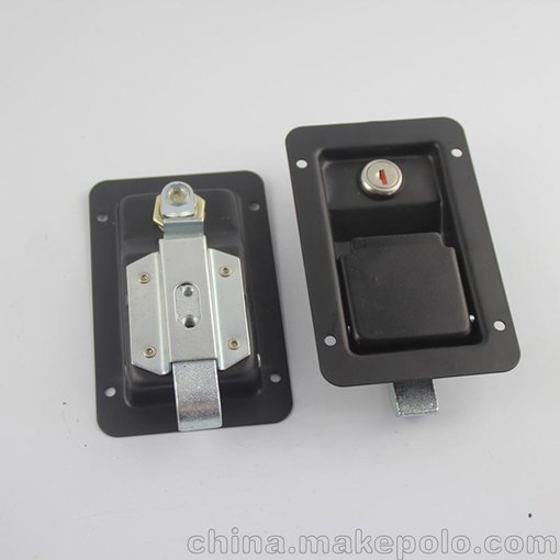 碳鋼噴黑貨車工具箱鎖  特種工程汽車鎖 房車平面箱鎖防車鎖圖片