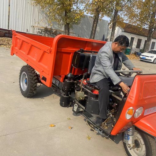 柴油三輪車 工地電動三輪車 液壓油缸自卸翻斗車 農(nóng)用翻斗車圖片