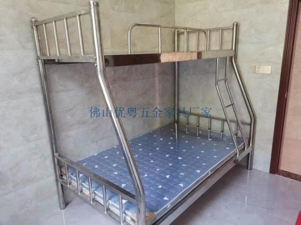 北滘工地上下鋪定制公寓上床雙層鐵床 工地鐵架床廠家不銹鋼床圖片