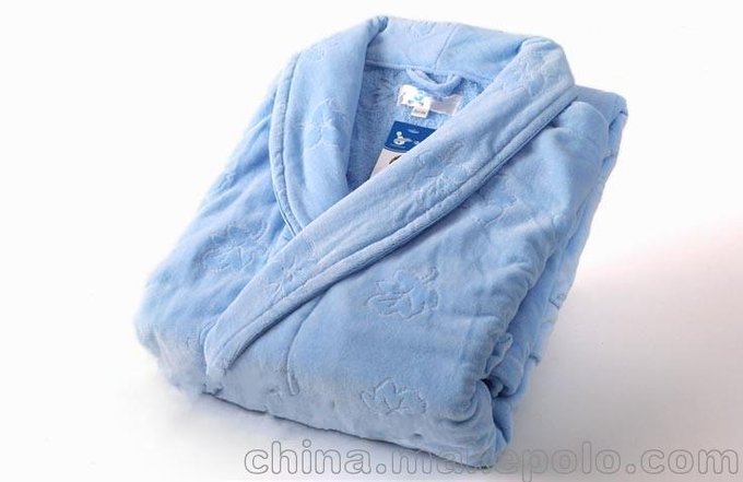 孚日潔玉 正品 楓葉浴衣 浴袍 純棉 男女情侶款 藍色 粉色 ZN-22圖片