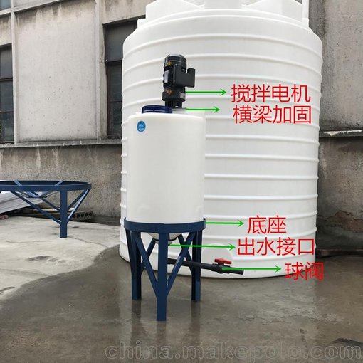 PE攪拌桶加藥箱計(jì)量罐0.5噸1噸2噸3噸化工鹽酸容器投藥裝置圖片