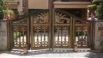 别墅庭院铜门   自动折叠铜门  转转门控