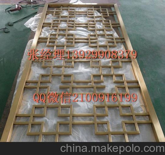 不銹鋼古銅屏風隔斷不銹鋼板激光鏤空加工廠家隔斷真空鍍鈦金屏風圖片