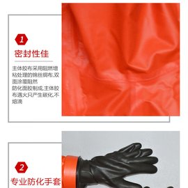 重型防化服单阀门款 轻型消防连体防化服 重型全封闭化学防护服