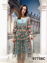 2019年专柜同款朵拉薇拉刺绣连衣裙 大码时尚女装品牌折扣