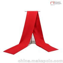 供应中国红围巾刺绣丝印定制logo年会活动促销礼品大红色围巾披肩