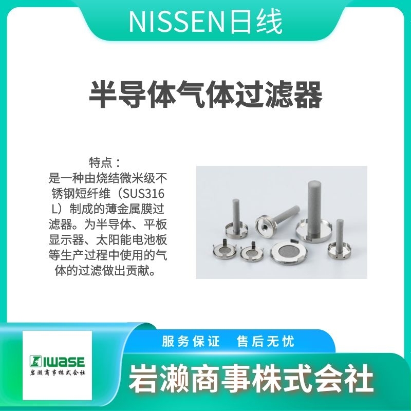 Nippon Seisen日線 NISSEN 金屬膜過濾器 精密型 GF-T001