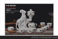 品匠陶瓷，专利自动功夫茶具。吉祥羊描金。全金。白瓷。青花