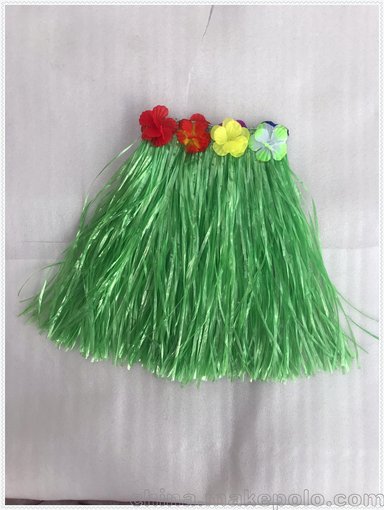 廠家特價40CM單層兒童成人夏威夷草裙舞服裝 彈性腰圍舞蹈草裙圖片