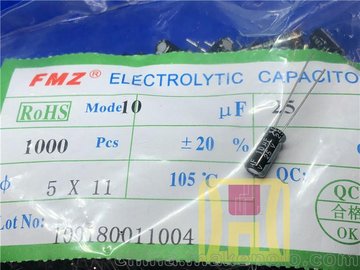 ȫX늽10UF 25Vֱ we5*11MM
