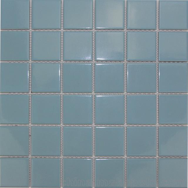 山东泳池砖马赛克纯色48x48mm陶瓷锦砖游泳池专用砖