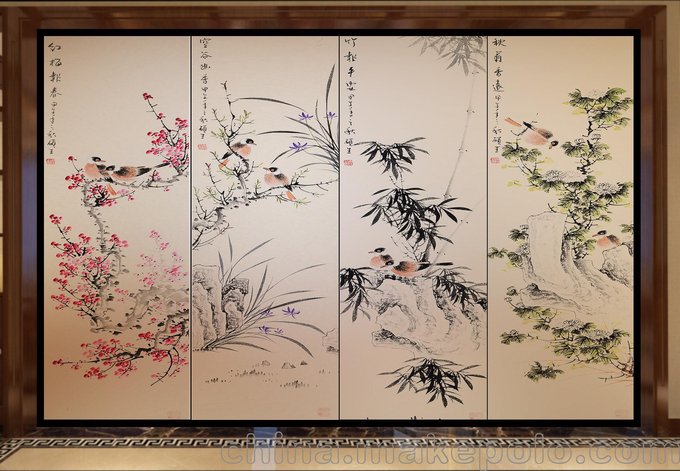 屏風隔斷玄關(guān)鋼化玻璃 藝術(shù)玻璃背景夾絲線條夾膠夾娟玻璃圖片