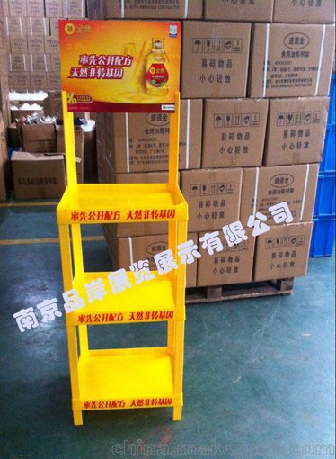 廠家直銷 金鼎塑料展示架食用油塑料貨架植物油組裝陳列架圖片