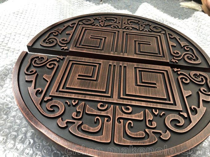 廠家直銷 酒店大門12厘實(shí)心鋁雕仿古銅拉手不銹鋼拉手圖片