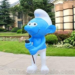 蓝精灵卡通形象玻璃钢景观雕塑