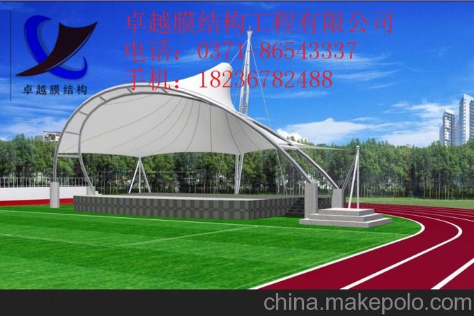 德州膜結(jié)構(gòu)舞臺，罩棚，遮陽棚，張拉膜雨棚圖片