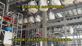 連續式噸袋拆包機使用案例、碳酸鈣全自動(dòng)噸袋拆包機