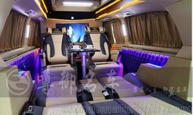 深圳奔驰V260商务车定制改装航空座椅，柚木地板升级