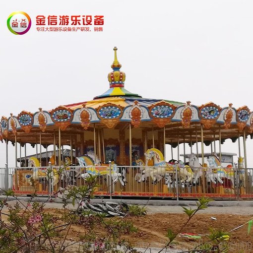 全新大型游樂設(shè)施 專業(yè)雙層轉(zhuǎn)馬游樂設(shè)備圖片