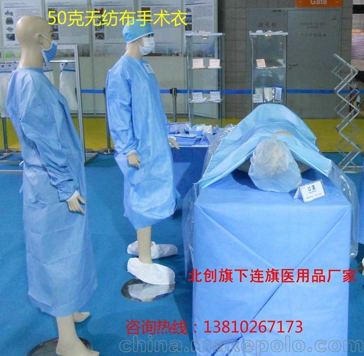 獨立包裝  一次性腹膜無紡布手術衣、 防護服、解剖服圖片