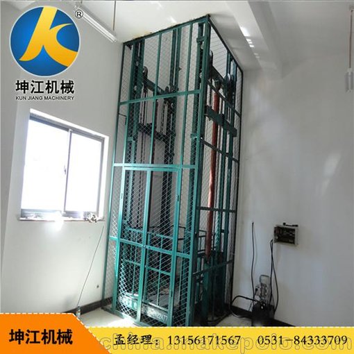 坤江機械廠家生產(chǎn)導軌電動液壓升降機  大噸位提升機 升降貨梯圖片