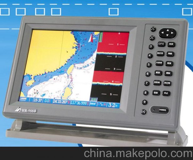 華潤HR-988 B船用GPS導航10.4寸海圖 探魚機一體機漁探儀圖片