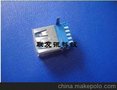 USB 3.0 A母 焊线式 带定位脚 12.0mm