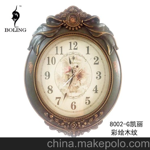 直銷博羚歐式單面鐘表創(chuàng)意時(shí)尚工藝餐廳掛鐘靜音掃描鐘壁18英寸鐘圖片
