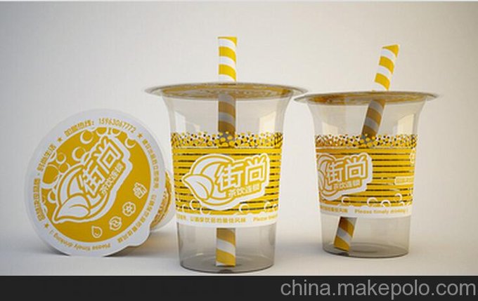 滁州果汁PP杯易撕封蓋膜果汁PP杯封蓋膜圖片