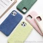 适用iphone11新款布纹糖果色毛绒后盖式保护货直发 手机壳