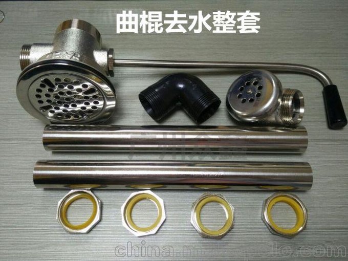 通用星盆帶開關(guān)水槽 下水器銅芯不銹鋼曲棍去水裝置器圖片