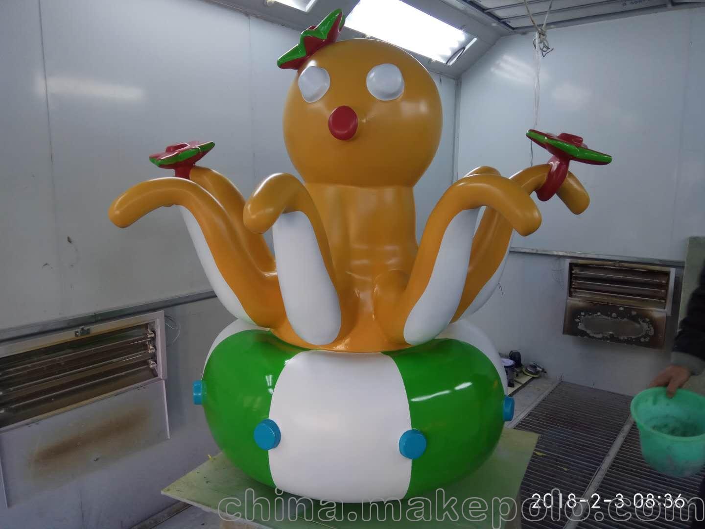2018新品玻璃钢小章鱼雕塑厂家直销
