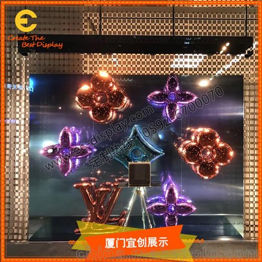 供應(yīng)電鍍櫥窗花朵圖案道具裝飾布景道具圖片