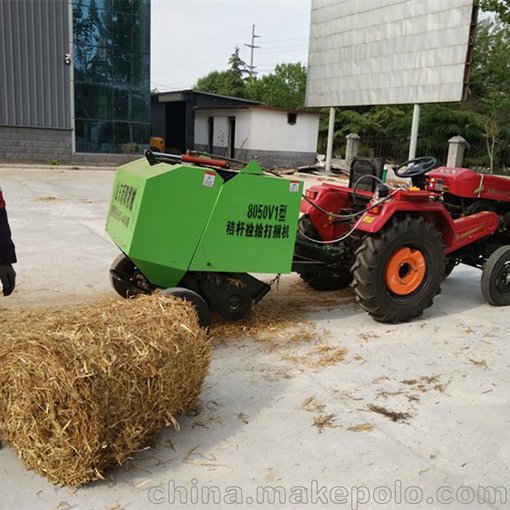 甘肅小麥玉米收割后秸稈回收打捆機(jī)  飼料青貯揉絲捆扎機(jī)圖片