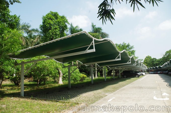 珠三角地區供應膜停車(chē)棚加工 專(zhuān)業(yè)制作膜結構汽車(chē)棚 膜結構工程圖片